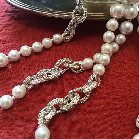 Anne Klein Faux Pearl & Rhinestone Necklace - Picture 7 of 11